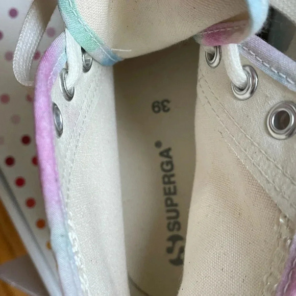 NWT Superga 2705 Hi Top Print Sneaker in Pastel TieDye, Size 39 - Picture 7 of 7